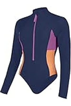 Speedo Bañador de 1 Pieza de Manga Larga, con Cremallera y Bloques de Color | Una Pieza | Fitness en el Agua Traje de baño para Mujer, , XS