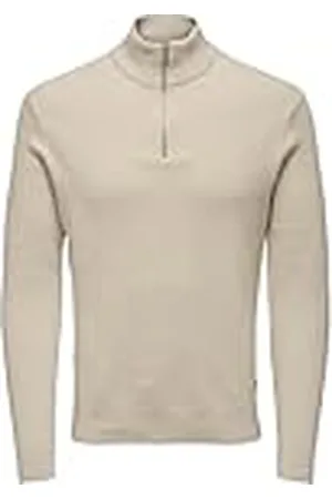 Only & Sons Onsphil Reg 12 Punto con Media Cremallera Suéter, Forro Plateado, XL para Hombre