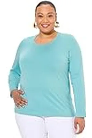 Ulla Popken Shirt, Slim, Rundhalsausschnitt, Langarm Camiseta, , 44-46 Mujeres