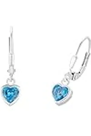 Prinzessin Lillifee Pendientes de ley 925 joyería infantil para las orejas, con circonita sintética, 2,1 cm, , corazón, viene en caja de regalo de joyería, 2036431