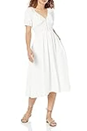 THE DROP Vestido Daksha para mujer, en algodón, con fruncido y cremallera, , XXS