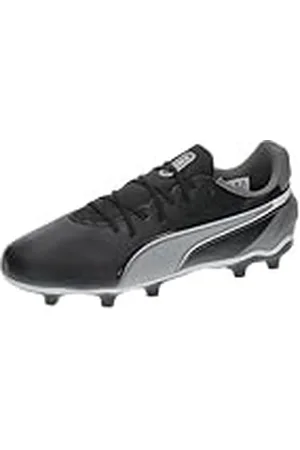 PUMA King Match FG/AG Jr, Zapatillas de Deporte Unisex niños, Black White Cool Dark Gray, 38 EU