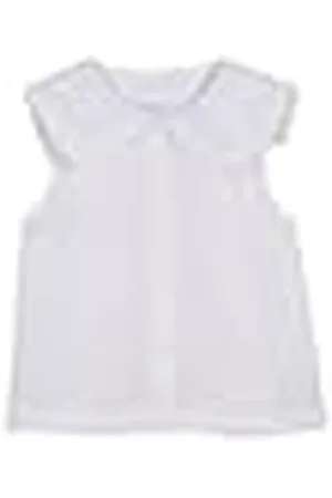 Gocco Blusa SIN Mangas con Cuello Grande con Tira Bordada INSERTADA Alrededor.