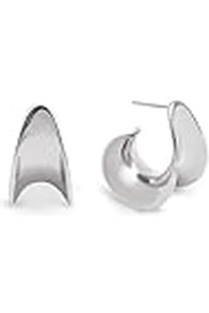 SINGULARU Pendientes Lucy. Acero. Aro Midi Gruesos. Cierre Silicona y Acero. Joyas para Mujer