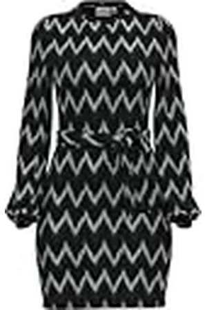 VILA Tie Belt Short Dress Visascha L/S Vestido Corto con cinturón de Corbata/ka, , L Mujeres