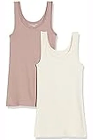 Amazon Camiseta Ajustada sin Mangas Mujer, Pack de 2, , XS