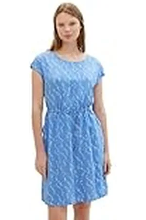 TOM TAILOR 1040671 Vestido, 34683-Light Blue White Print, XS para Mujer