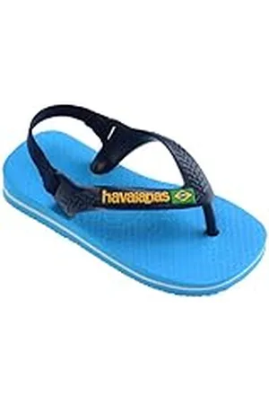 Havaianas Baby Brasil Logo II, Sandalias Unisex Bebé, Turquoise/Navy Blue, 19