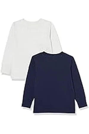 Amazon Camiseta de Manga Larga con puños Acanalados Unisex Niño, Pack de 2, , 3 años