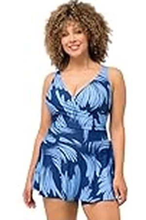 Ulla Popken Badekleid mit Shorts, Softcups, Drapierung, Recycelt Trajes de baño, , 46 Mujeres