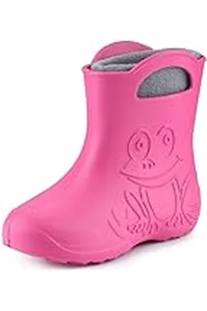 Ladeheid Botas de Agua para Niños en EVA para Invierno Botas de Goma Infantiles con Forro removible Impermeables Calzado para niños y niñas LA-CA-03 (Rosado/Gris, 32/33 EU)