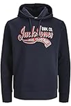 JACK & JONES Jjelogo 2 Col 23/24 Noos - Sudadera Con Capucha Sudadera con capucha, Hombre, Azul Oscuro - Rojo - Blanco, XL