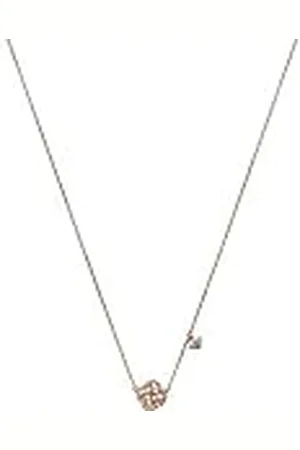 Emporio Armani Collar Para Mujer, Longitud Total: 40Cm + 7Cm Cadena Ajustable Tamaño Nudo: 9mm Collar De Plata De Ley, EG3537221