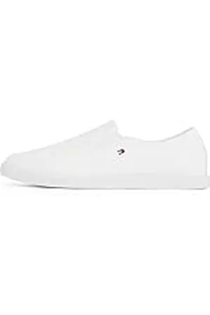 Tommy Hilfiger Sneaker tipo mocasín Mujer Canvas Slip-On sin cordones, (White), 41