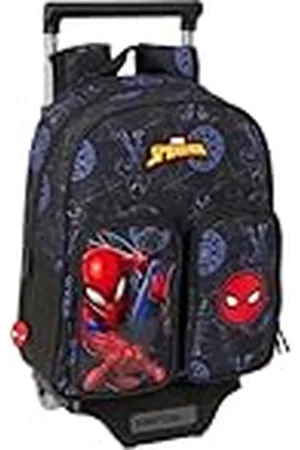 Safta SPIDERMAN ATTACK - Mochila Infantil con Carro 705, Ideal para Niños de Diferentes Edades, Cómoda y Versátil, Calidad y Resistencia, 27x10x33 cm