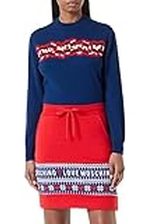 Moschino Mini con Inserto Allover Hearts & Penguins Printed Falda, , 40 para Mujer