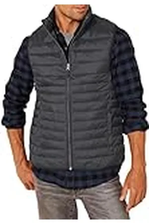 Amazon Chaleco Plumífero Plegable y Ligero, Resistente a la Lluvia Hombre, , M