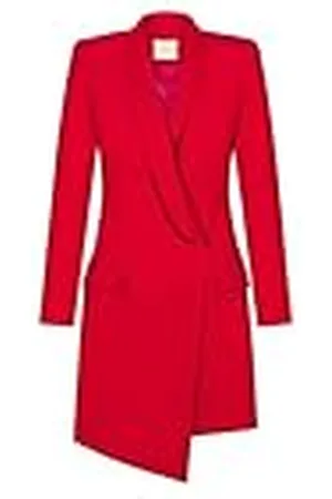 Swing Blanca | | M Swing Moda Mujer Elegante Negocios Tubo Festivo Fiesta Coctel | Mini Noche | Vestido de Manga Larga | Cuello en V | Corto | Rojo | 38