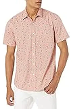 Amazon Camisa Estampada de Manga Corta y Ajuste Normal Hombre, , S
