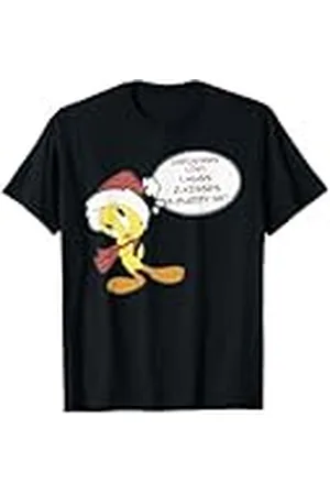 LOONEY TUNES Lista navideña divertida de Tweety Pie de Warner Bros, lindo elfo Camiseta