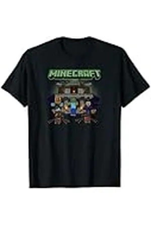 Minecraft Halloween Monsters In Haunted House Group Shot Camiseta
