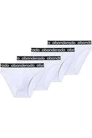 Abanderado Pack de 4 Slips Cerrados de algodón elástico x4, Blanco , 48