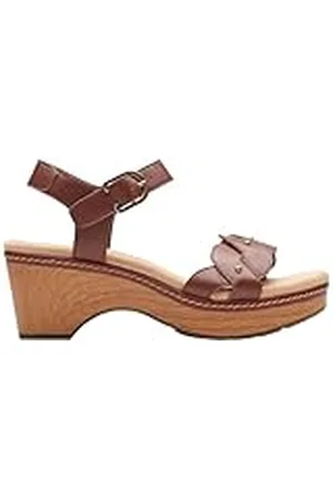 Clarks Seannah Way, Sandalias con cuña Mujer, Bronceado británico Lea, 40 EU