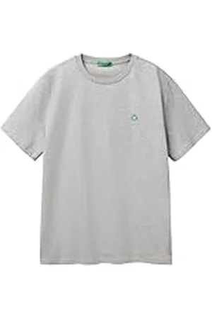 Benetton Camiseta 3mi5j1af7, Camiseta Hombre, Gris (Grigio Melange Medio 501), M