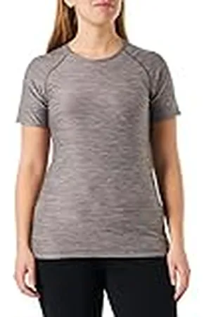 CMP Camiseta elástica de Punto Jaspeado para Mujer, Gris Mel.-Cerámica, S