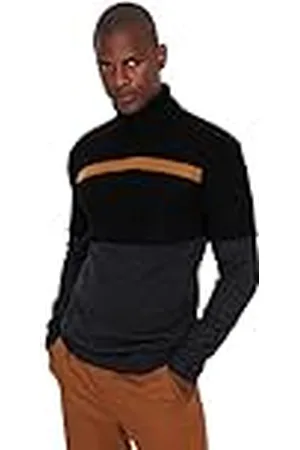 Trendyol Suéter Ajustado a Rayas con Cuello Redondo Sudadera, , XL para Hombre