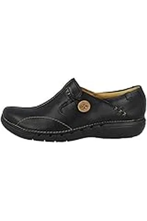 Clarks Un Loop, Mocasines Mujer, Negro (Black Leather), 41.5 EU