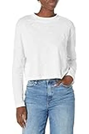 THE DROP Camiseta para Mujer, Ravi Corta de Manga Larga con Cuello Redondo, , 4XL Grande