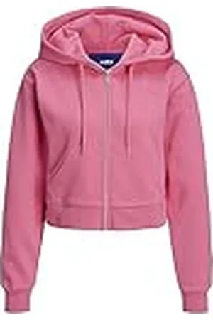 JACK & JONES JJXX Jxabbie LS Reg Every Brush Zip Hood Noos Sudadera, Carmine Rose/Print: Logotipo Magenta, M para Mujer