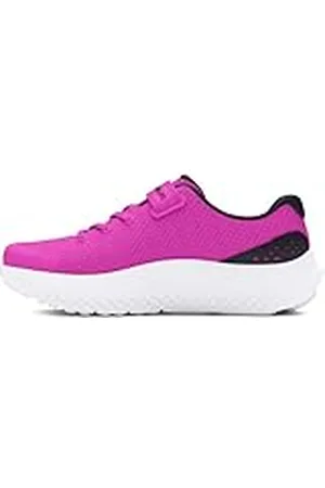 Under Armour UA GPS Surge 4 AC Zapatillas para Correr con Malla Transpirable para niña, Deportivas de niña para educación física, Color Magenta vívido/Negro/Rosa Estelar