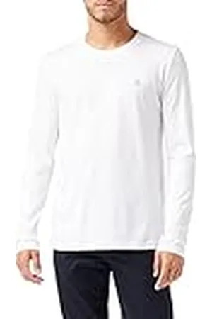 Marc O’ Polo Marc OߴPolo Hombre Camiseta de manga larga de punto de algodón orgánico con cuello redondo, (White), L