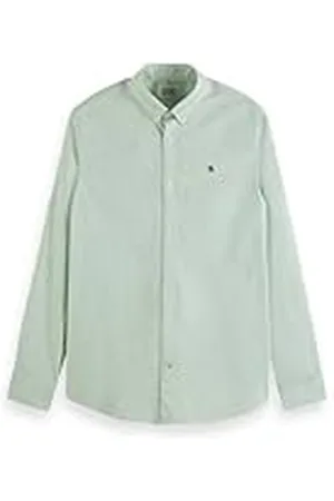 Scotch&Soda Essential Oxford Stripe, Camisa de los Hombres, Seafoam/White Stripe 7015, Talla XXL