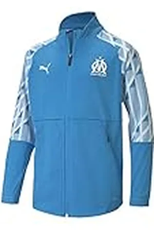 PUMA Olympique Marsella Temporada 2020/21-Stadium Jacket Jr Bleu Azur Whit Chaqueta, Niño, , 128