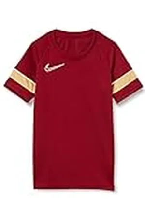 Nike Dri-Fit Academy 21 Camiseta de Manga Corta, Niños, Team Red/White/Jersey Gold/White, XS