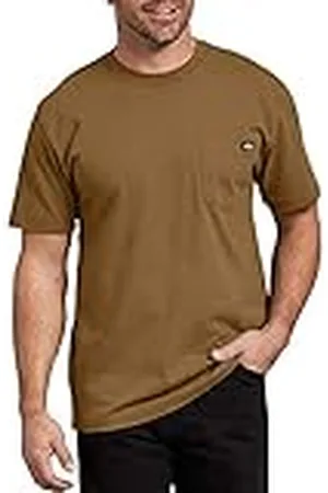 Dickies Camiseta Gruesa de Manga Corta con Cuello Redondo para Hombre, Marrón (Brown Duck), Large Alto