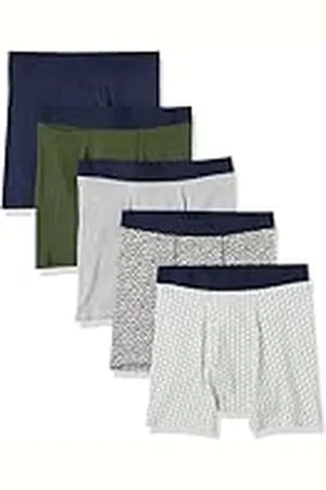 Amazon Cómodo Calzoncillo Bóxer de Algodón sin Etiquetas Hombre, Pack de 5, , XXL