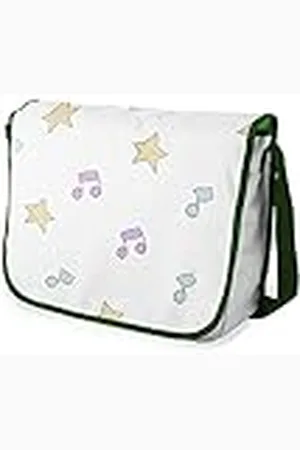 Bonamaison Bolso escolar de mensajero impreso digitalmente con correa caqui para estudiantes, bolsa cruzada, bolsa de mensajero, bolsa de hombro para la escuela, vuelta a la escuela, tamaño: 29 x 36