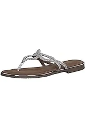 Marco Tozzi Chanclas para Mujer, 2-27128-42, Pantuflas, Plata, 39 EU