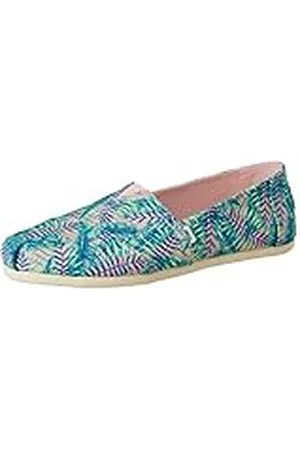 TOMS ALPARGATA PRINT, Mocasines Planos Mujer, Rosa (Palmeras Rosas), 36.5 EU
