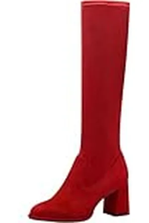 Tamaris Botas de Caña Larga para Mujer, Textiles, Tacón Cuadrado, Veganas, , 39 EU