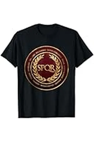 Agema-Bekleidung Camiseta Unisex-Adultos Pequeño Negro Manga Larga Clásica Romanos Famosos