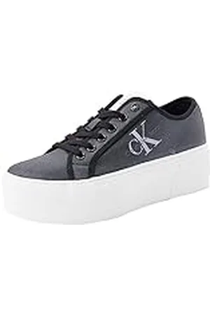 Calvin Klein Jeans Mujer Sneaker con suela cupsole Zapatillas, Gris (Black/Lavender Aura), 36 EU