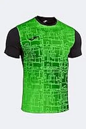 Joma Camiseta Manga Corta Élite VIII Negro Verde flúor - Niño