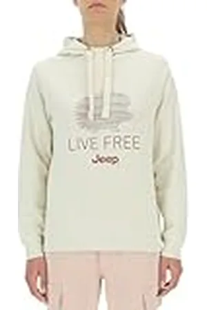 Jeep O102919-W497 J Sudadera Mujer con Capucha Erizo - Live Free Estampado Grande J23W Mujer XL