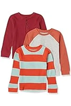 Amazon Camiseta térmica de Punto de Manga Larga Niño, Pack de 3, , 2 años