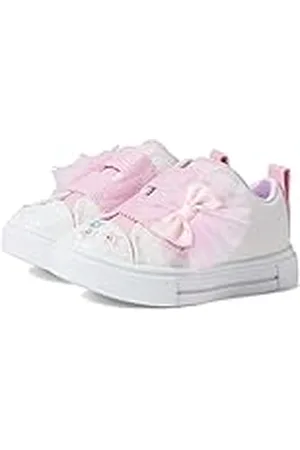 Skechers Twinkle Toes, Zapatillas, White Synthetic/Pink Trim, 43 EU